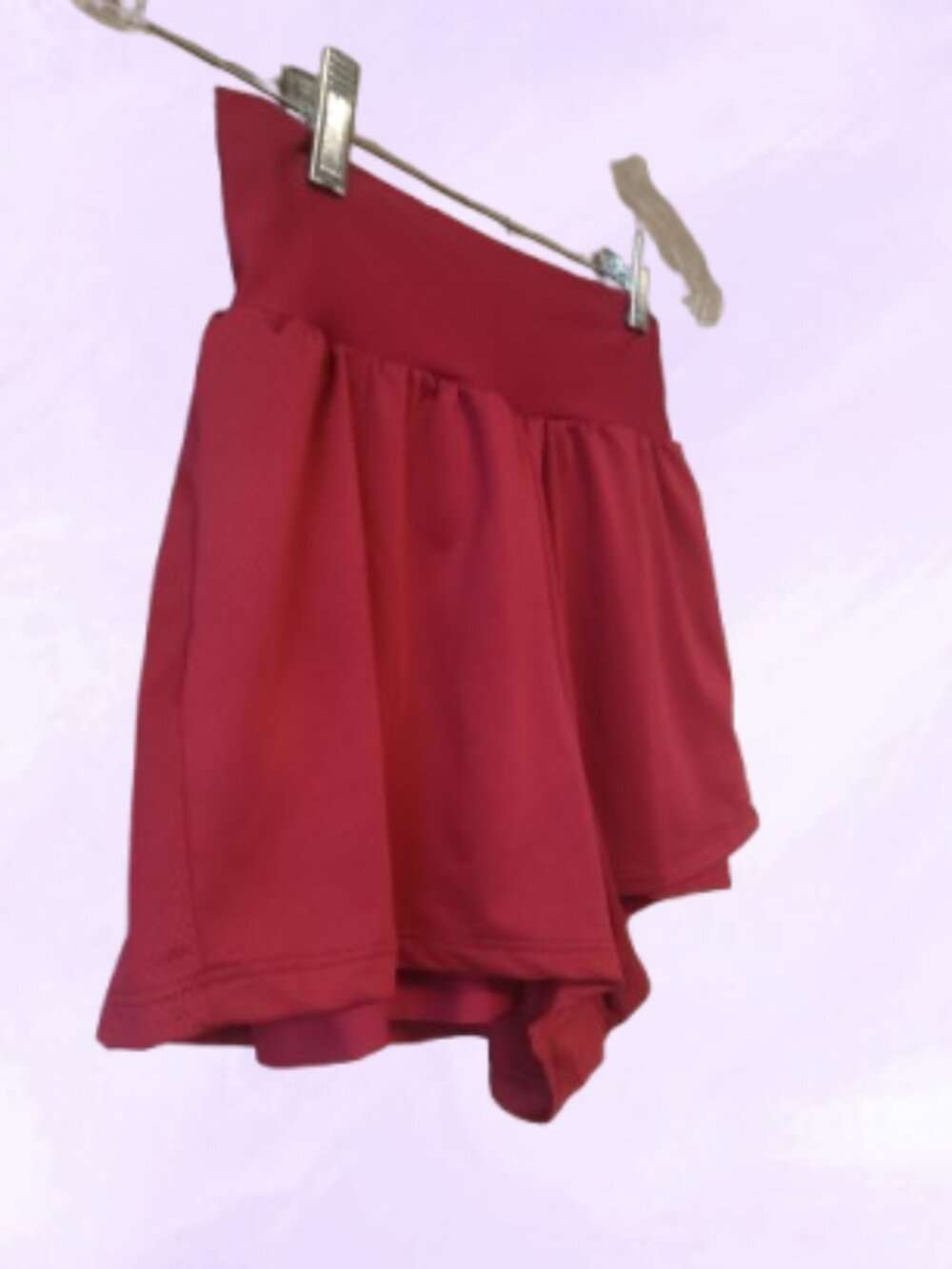 bundle of XS's exercise shorts in burgundy red and brown. Tags have been removed - Picture 7 of 9